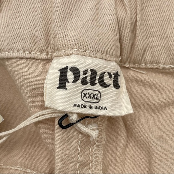 PACT Organic Cotton Twill Wide Leg Pants 3XL Eco-style Khaki Stretch Staple New - Picture 11 of 16